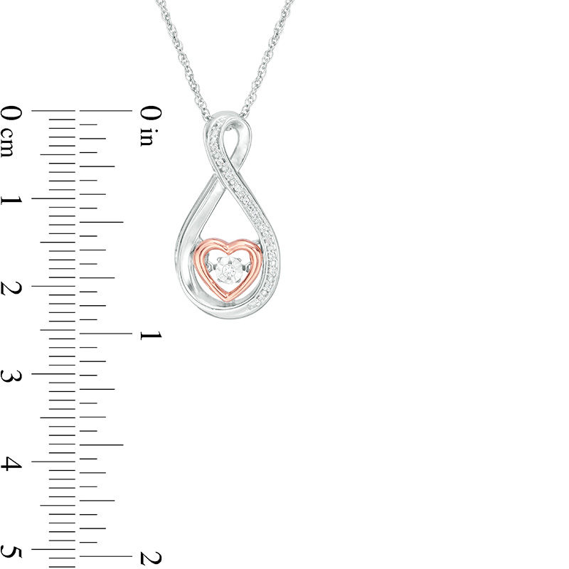 Unstoppable Love™ Diamond Accent Infinity and Heart Pendant in Sterling Silver with 14K Rose Gold Plate
