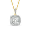 Thumbnail Image 1 of 0.37 CT. T.W. Composite Diamond Double Cushion Frame Pendant in 10K Gold