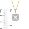 Thumbnail Image 3 of 0.37 CT. T.W. Composite Diamond Double Cushion Frame Pendant in 10K Gold