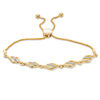 0.18 CT. T.W. Diamond Wave Bolo Bracelet in 10K Gold - 9.5"