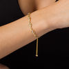 Thumbnail Image 1 of 0.18 CT. T.W. Diamond Wave Bolo Bracelet in 10K Gold - 9.5"