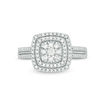 0.37 CT. T.W. Diamond Double Cushion Frame Ring in 10K White Gold