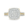 0.37 CT. T.W. Diamond Double Cushion Frame Ring in 10K Gold