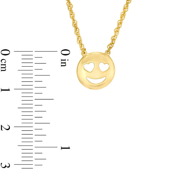 Smiley Face with Heart-Eyes Necklace in Sterling Silver with 14K Gold Plate