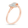 0.116 CT. T.W. Composite Diamond Heart-Shaped Ring in 10K Rose Gold