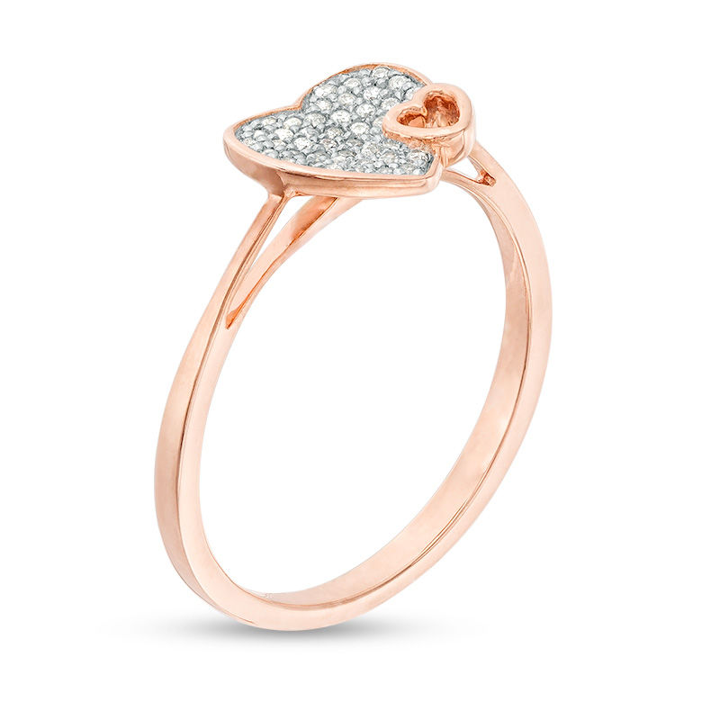 0.116 CT. T.W. Composite Diamond Heart-Shaped Ring in 10K Rose Gold|Peoples Jewellers