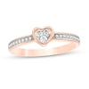 Thumbnail Image 0 of 0.065 CT. T.W. Diamond Heart-Shaped Ring in 10K Rose Gold