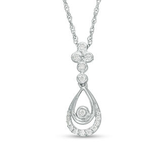 0.18 CT. T.W. Diamond Double Teardrop Pendant in Sterling Silver