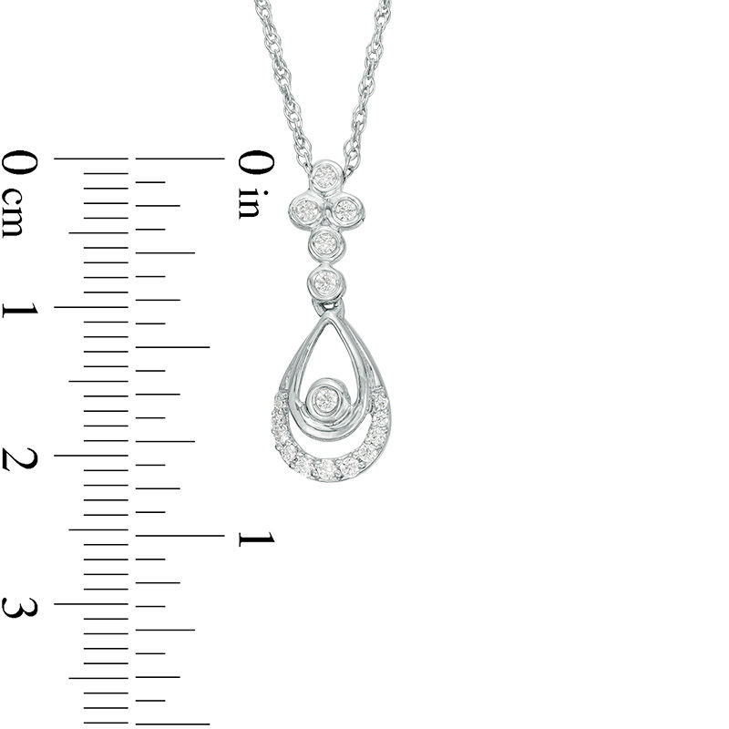 0.18 CT. T.W. Diamond Double Teardrop Pendant in Sterling Silver
