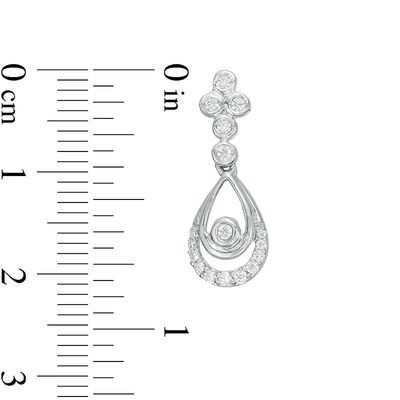 0.23 CT. T.W. Diamond Double Teardrop Earrings in Sterling Silver