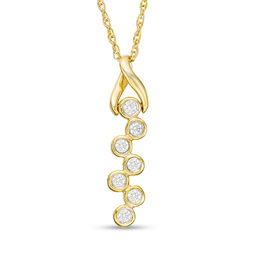 0.115 CT. T.W. Diamond Twist Bezel-Set Scatter Pendant in 10K Gold