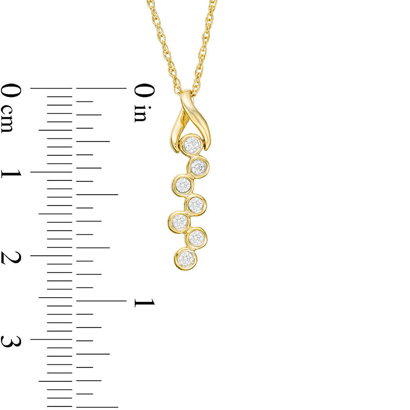 0.115 CT. T.W. Diamond Twist Bezel-Set Scatter Pendant in 10K Gold|Peoples Jewellers