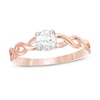 Thumbnail Image 0 of 5.0mm Lab-Created White Sapphire Solitaire Twist Shank Promise Ring in 10K Rose Gold