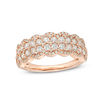 0.95 CT. T.W. Diamond Double Row Scallop-Edge Band in 10K Rose Gold