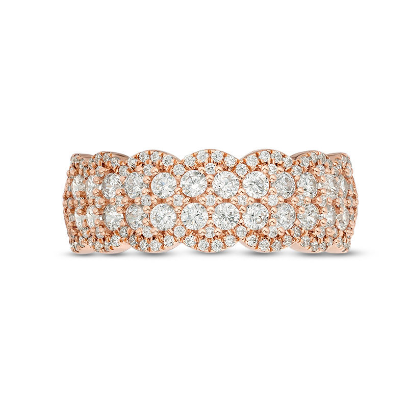 0.95 CT. T.W. Diamond Double Row Scallop-Edge Band in 10K Rose Gold|Peoples Jewellers