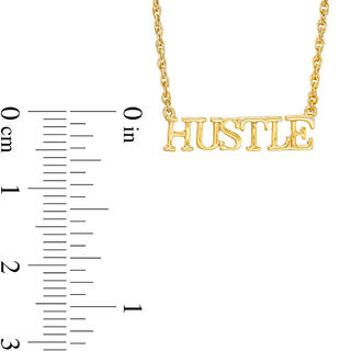 "HUSTLE" Necklace in Sterling Silver with 14K Gold Plate - 17.25"