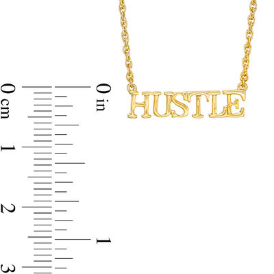 "HUSTLE" Necklace in Sterling Silver with 14K Gold Plate - 17.25"