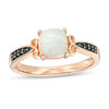 Cushion-Cut Lab-Created Opal and 0.04 CT. T.W. Black Diamond Criss-Cross Loop Promise Ring in 10K Rose Gold