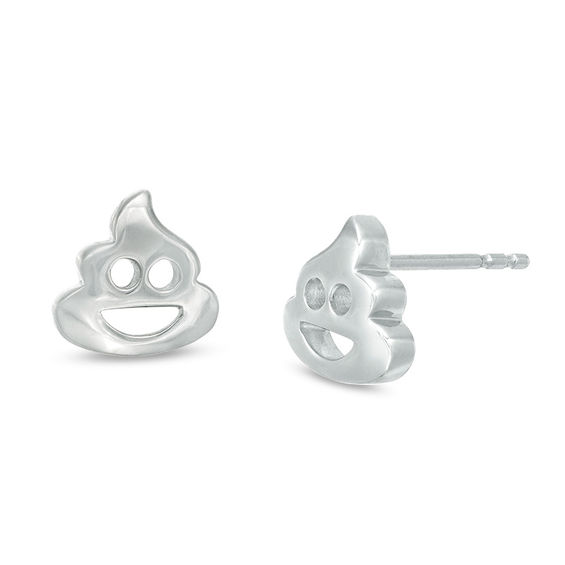 Emoji Poo Stud Earrings in Sterling Silver