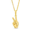 Thumbnail Image 0 of Peace Hand Pendant in Sterling Silver with 14K Gold Plate