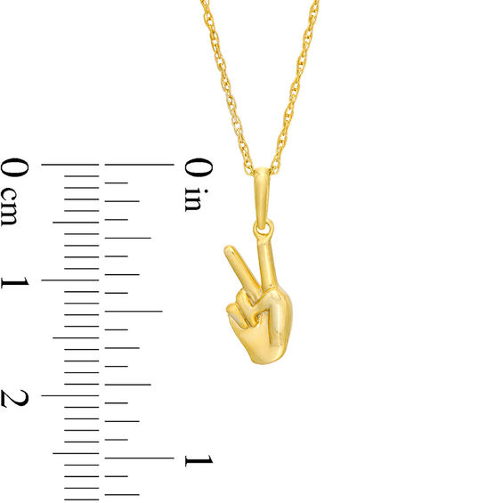 Peace Hand Pendant in Sterling Silver with 14K Gold Plate