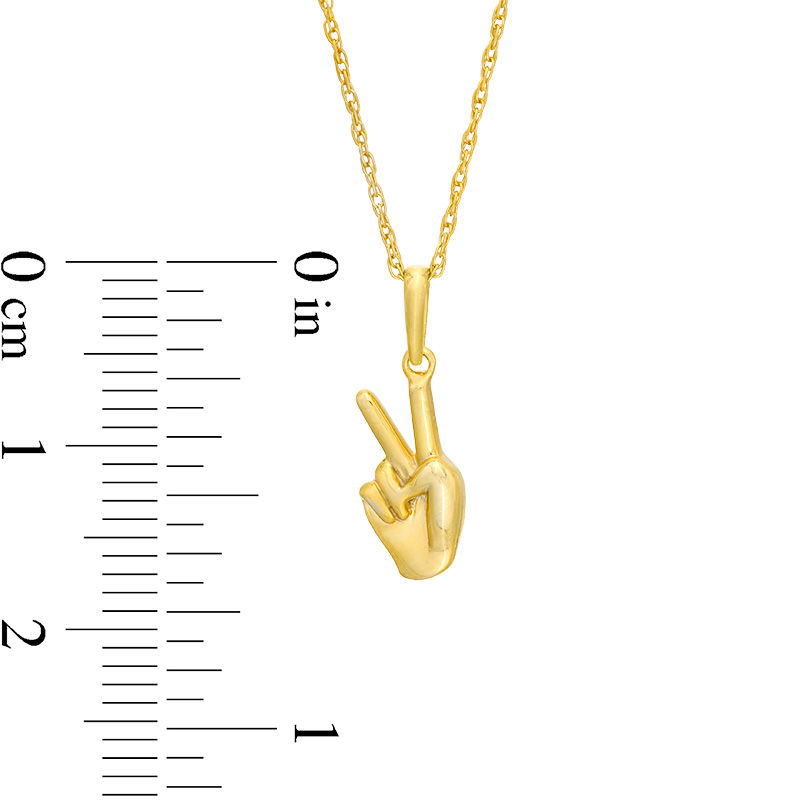 Peace Hand Pendant in Sterling Silver with 14K Gold Plate|Peoples Jewellers