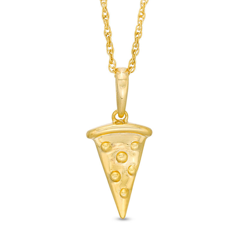 Pizza Slice Pendant in Sterling Silver with 14K Gold Plate|Peoples Jewellers