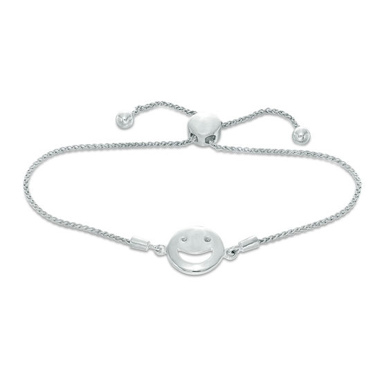 Smiley Face Bolo Bracelet in Sterling Silver - 9.5