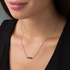 Thumbnail Image 1 of 0.085 CT. T.W. Black Diamond Mustache Necklace in 10K White Gold