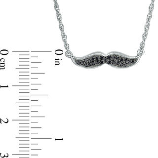 0.085 CT. T.W. Black Diamond Mustache Necklace in 10K White Gold