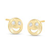 Thumbnail Image 0 of Diamond Accent Smiley Face Stud Earrings in Sterling Silver with 14K Gold Plate