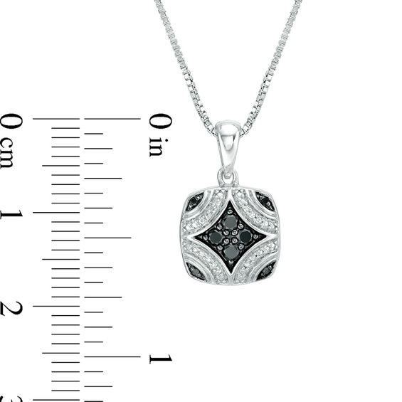 0.34 CT. T.W. Black Diamond Pendant, Stud Earrings and Ring Set in Sterling Silver with Black Rhodium - Size 7