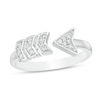 Thumbnail Image 0 of 0.07 CT. T.W. Diamond Arrow Open Ring in Sterling Silver