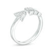 Thumbnail Image 1 of 0.07 CT. T.W. Diamond Arrow Open Ring in Sterling Silver