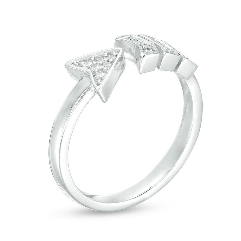 0.07 CT. T.W. Diamond Arrow Open Ring in Sterling Silver|Peoples Jewellers