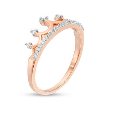 0.085 CT. T.W. Diamond Tiara Ring in 10K Rose Gold