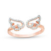 Thumbnail Image 0 of 0.145 CT. T.W. Diamond Open Wings Ring in 10K Rose Gold