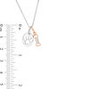 Thumbnail Image 2 of Diamond Accent Dog Bone and Paw Print Disc Pendant in Sterling Silver and 10K Rose Gold