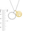 Thumbnail Image 2 of 0.085 CT. T.W. Diamond Open Circle and Dog Paw Disc Pendant in Sterling Silver and 14K Gold Plate