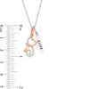 Thumbnail Image 2 of 0.04 CT. T.W. Diamond Cat and "KITTY" Vertical Tag Pendant  in Sterling Silver and 14K Rose Gold Plate