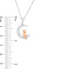 Thumbnail Image 2 of Sitting Cat on Crescent Moon Pendant in Sterling Silver and 10K Rose Gold