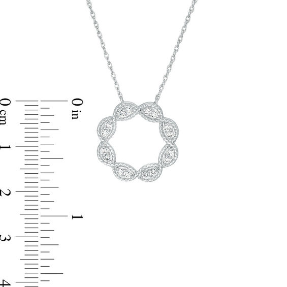 0.23 CT. T.W. Diamond Twist Open Circle Necklace in Sterling Silver