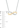 0.146 CT. T.W. Scattered Diamond Sideways Infinity Necklace in 10K Two-Tone Gold