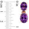 Thumbnail Image 3 of Oval Amethyst Drop Earrings in Sterling Silver with Rose Rhodium