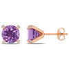 Thumbnail Image 0 of 8.0mm Amethyst and Diamond Accent Stud Earrings in 10K Rose Gold