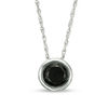 Thumbnail Image 0 of 0.45 CT. Black Diamond Solitaire Bezel-Set Pendant in 10K White Gold