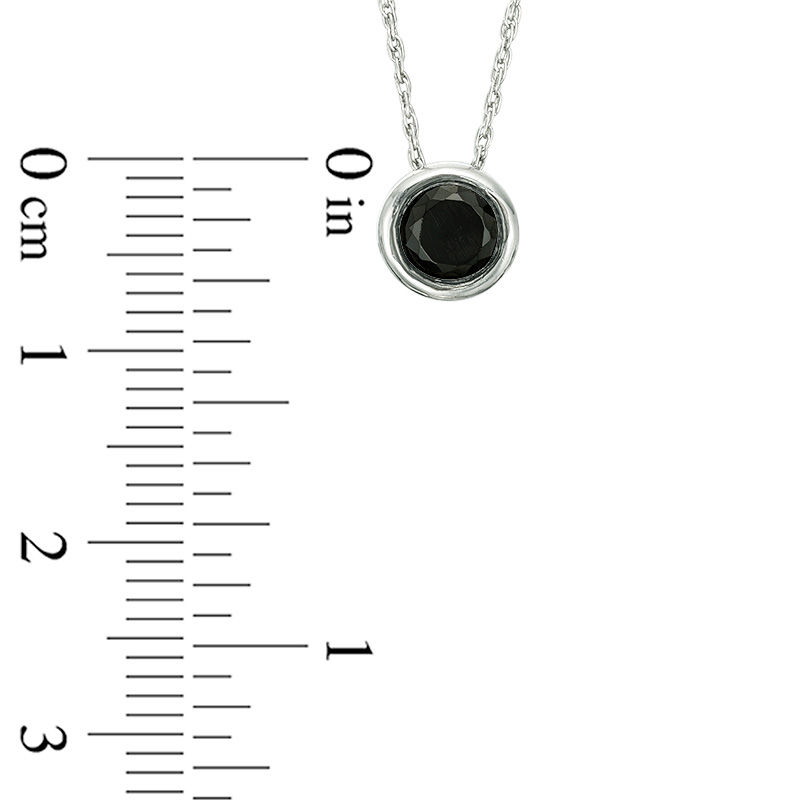 0.45 CT. Black Diamond Solitaire Bezel-Set Pendant in 10K White Gold