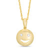 Thumbnail Image 1 of Diamond Accent Smiley Face Pendant in Sterling Silver with 14K Gold Plate