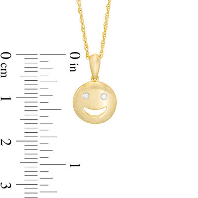 Diamond Accent Smiley Face Pendant in Sterling Silver with 14K Gold Plate