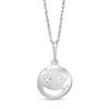 Thumbnail Image 0 of Diamond Accent Smiley Face with Heart-Eyes Pendant in Sterling Silver